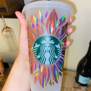 Holographic Sunflower Starbucks Cup